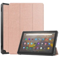 for amazon fire hd 10 plus 2021 case hard pu leather flip sleeve foldable stand shockproof cover honeycomb cooling soft case