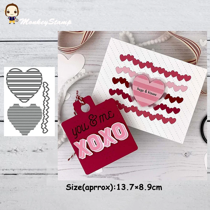 Обезьянка 3 шт./компл. трафареты для резки металла в форме сердца сделай сам