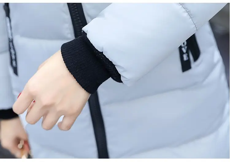 Women Winter Hooded Mid-long Jacket New Fashion Fur collar Thickening Warm Cotton Coat Casual Slim Female Parkas NZYD261A