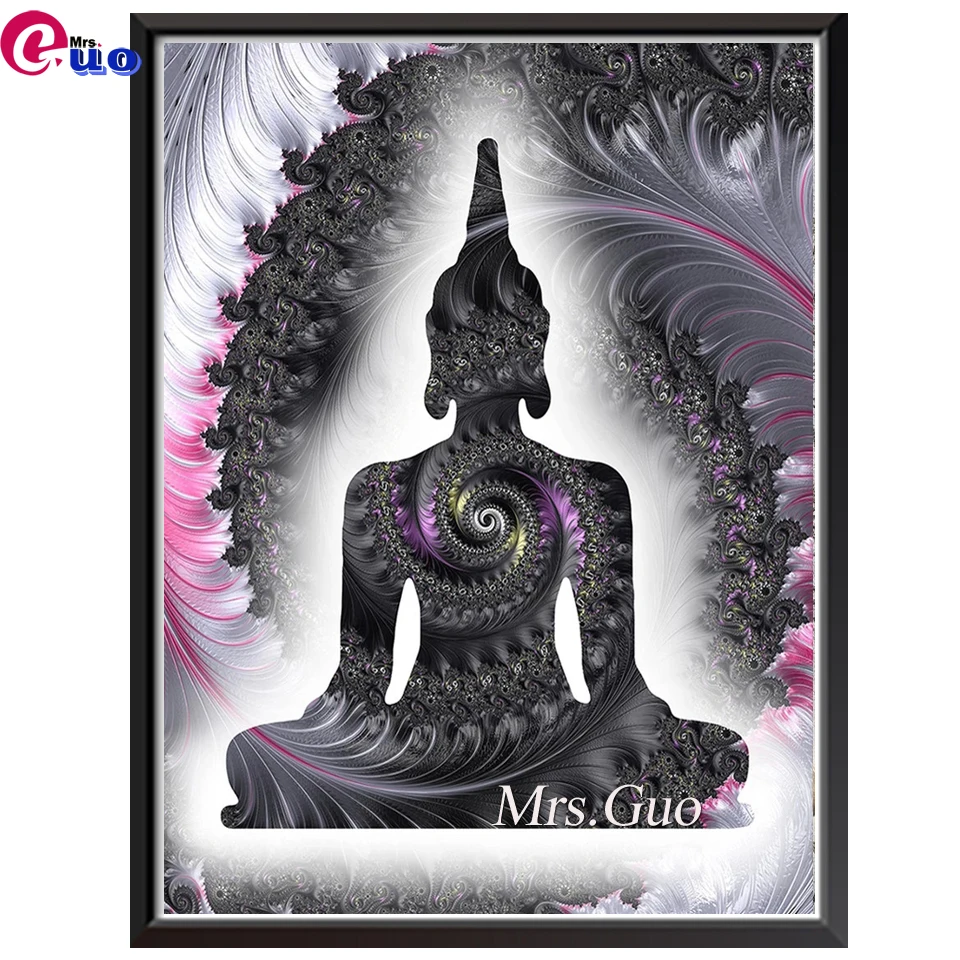 

Diamond Embroidery fractal abstract Meditation Buddha Mosaic 5D Rhinestone Diamond Painting Portrait Cross Stitch Home Decor