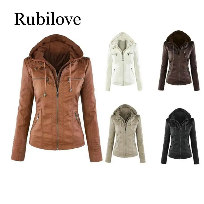 Женская непродуваемая куртка из искусственной кожи с защитой от ветра|Женские