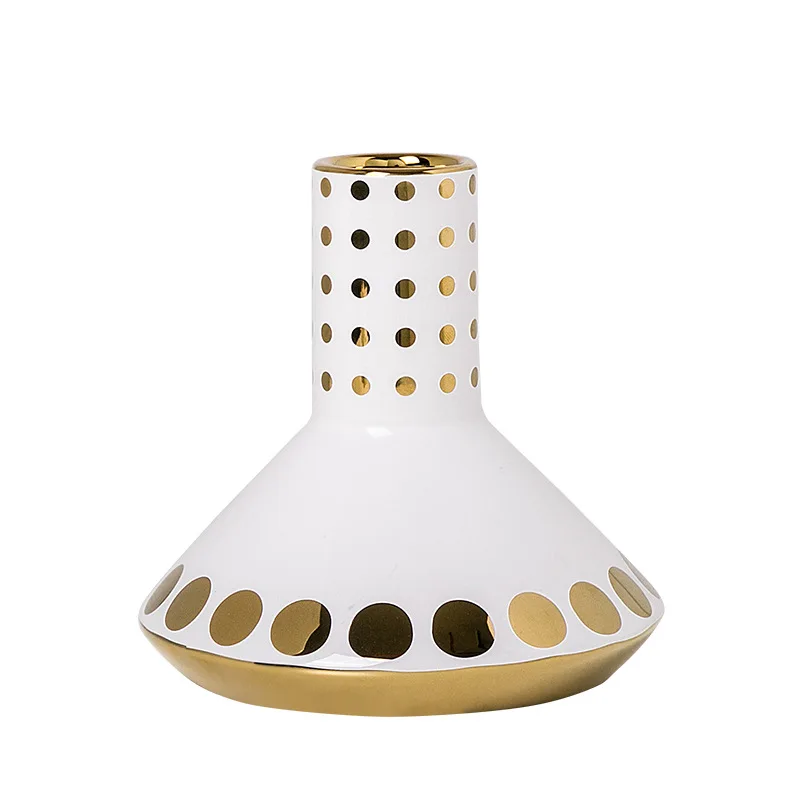 

creative geometric ceramic flower decoration living room TV cabinet decoration leisure light bar modern flower arrangement