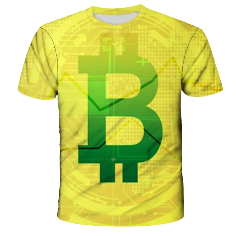 

Best-selling 4-14T Children's T-shirt Trend 3D Print T-shirt Boys Girls Fashion Short Sleeve BTC T-shirt Bitcoin Kids T-shirt