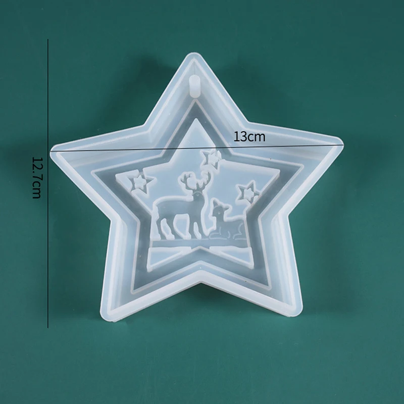 

3D Star Shape Silicone Mold Crafts Crystal Epoxy Resin Mold Christmas Listed Pendant Casting Silicone Mould