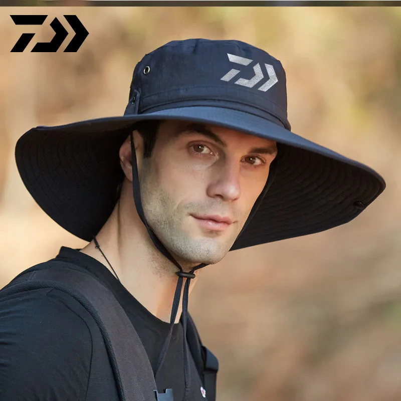 

Daiwa Fishing Summer Men Sun Hat Outdoor 12CM Oversized Eaves Fisherman's Hat Sunhat Men Summer Mountain Climbing Sun Hat