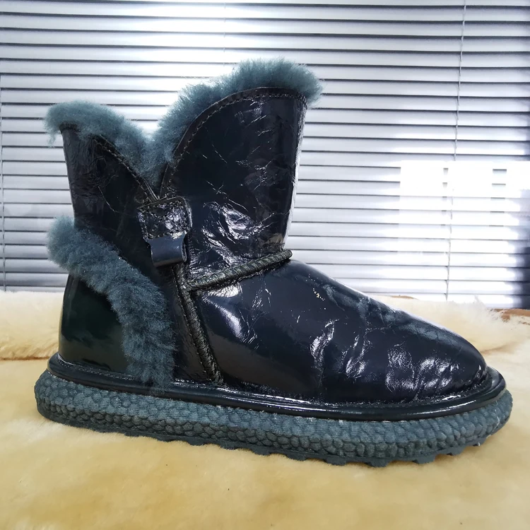 

Оптовая продажа, модные меховые ботильоны из натуральной кожи, водонепроницаемые женские зимние ботинки