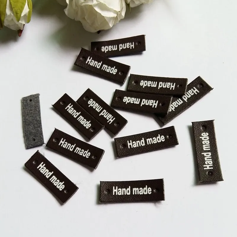 50 шт./лот этикетки из искусственной кожи для одежды/перчаток орнамент