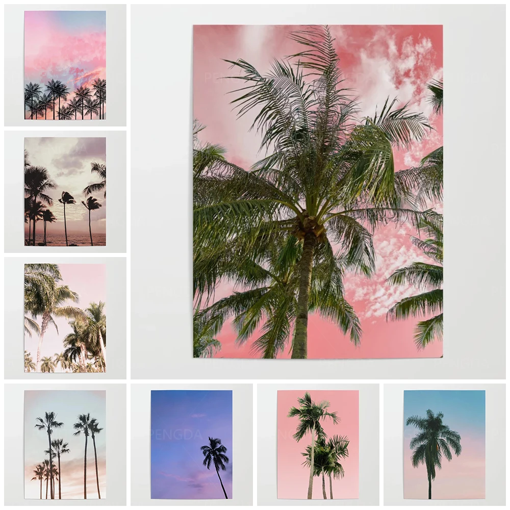 

Домашнее украшение, настенное художественное оформление, принты, одинокая пальма, картины, модульный плакат глубоководной морской волны, К...