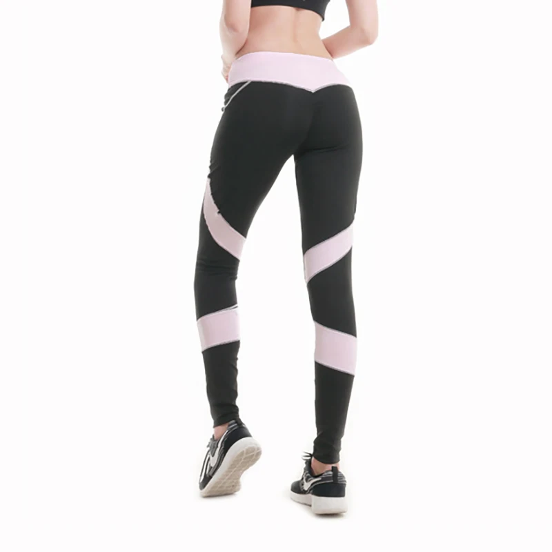 

Women Yoga Pants Fitness Sport Striped Leggings Slim Running Sportswear Training Trousers Black Tights