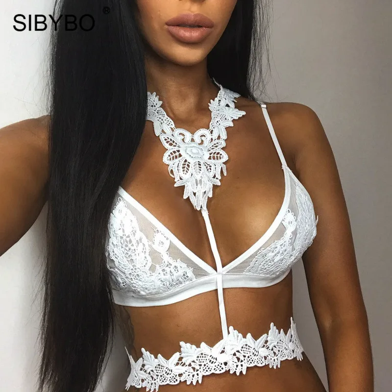 SIBYBO, кружевная, Вязанная, на бретелях, сексуальная майка, женская, открытая, сетчатая, соединенная, летняя, женские топы, одноцветная, с открытой спиной, для ночного клуба, укороченный топ
