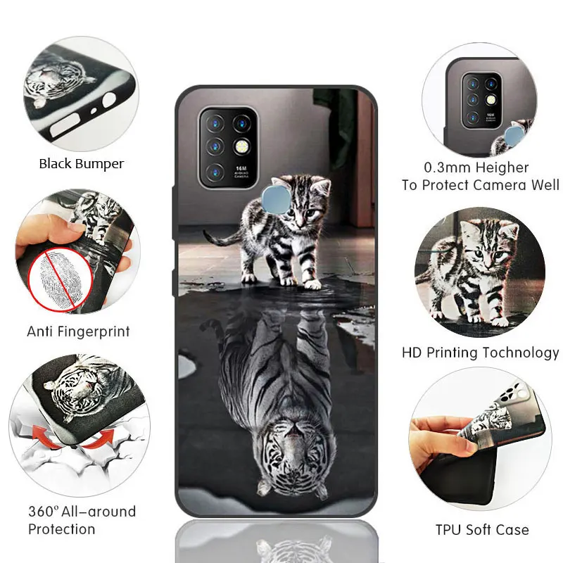 black silicone cover for infinix hot 10 case soft phone cases coque cartoon protective back free global shipping