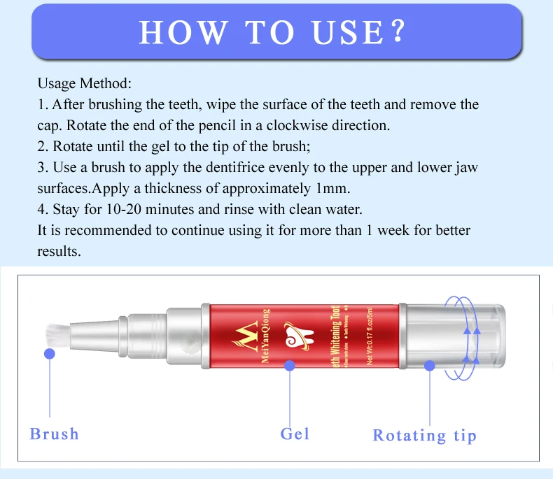 2 шт. отбеливающая ручка 5 мл удалить Красители Красота зубами Чистящая Щетка