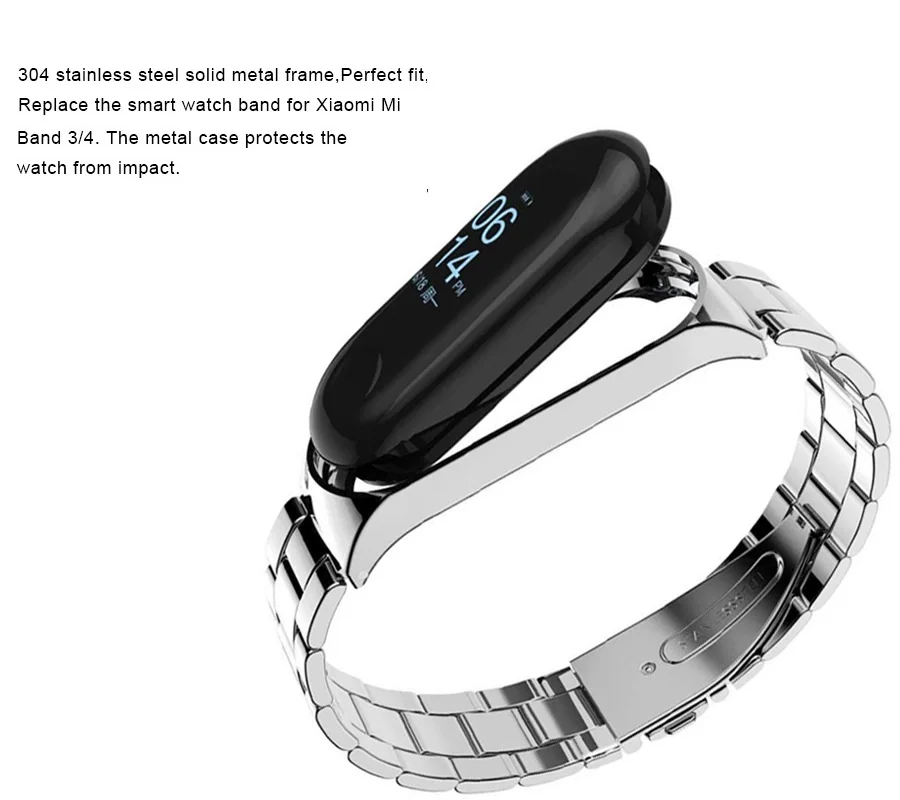 2019 новейший браслет из нержавеющей стали аксессуары для Xiaomi Mi Band 3 4 металлический
