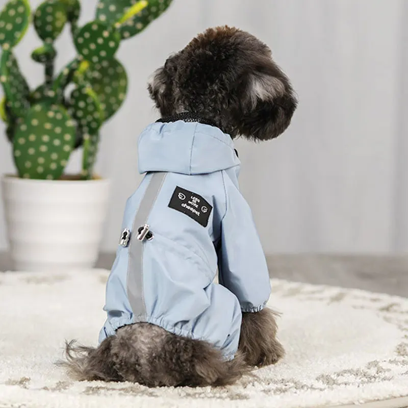 Дождевик для маленьких собак водонепроницаемая куртка с капюшоном дышащая