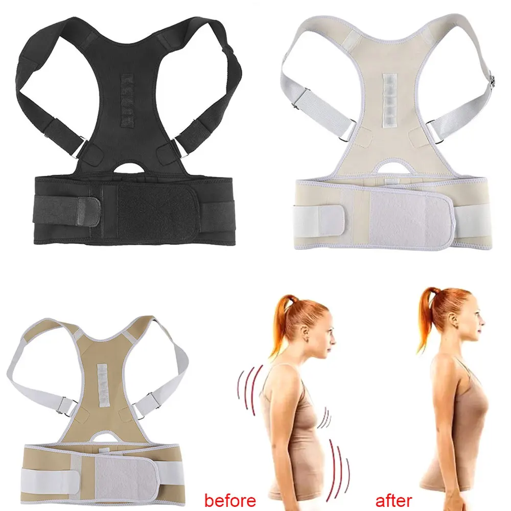Регулируемый корректор для спины и осанки пояс с магнитной лентой поясничный