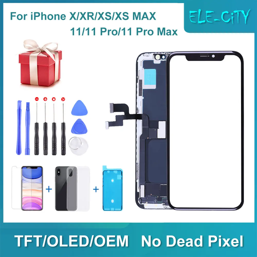 Сенсорный ЖК дисплей с дигитайзером в сборе для iPhone X XS MAX 11 Pro|Экраны мобильных