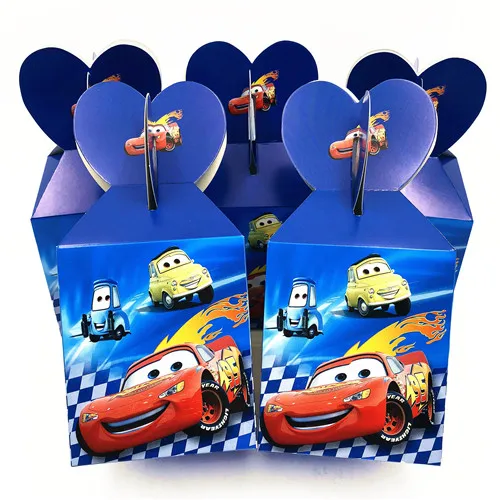 Candy box 6pcs 24 шт. 95 автомобилей Молния Маккуин детские подарки на день рождения принадлежности кекс душ кекс топперы выбор украшения подарок душ - Цвет: Candy box 6pcs