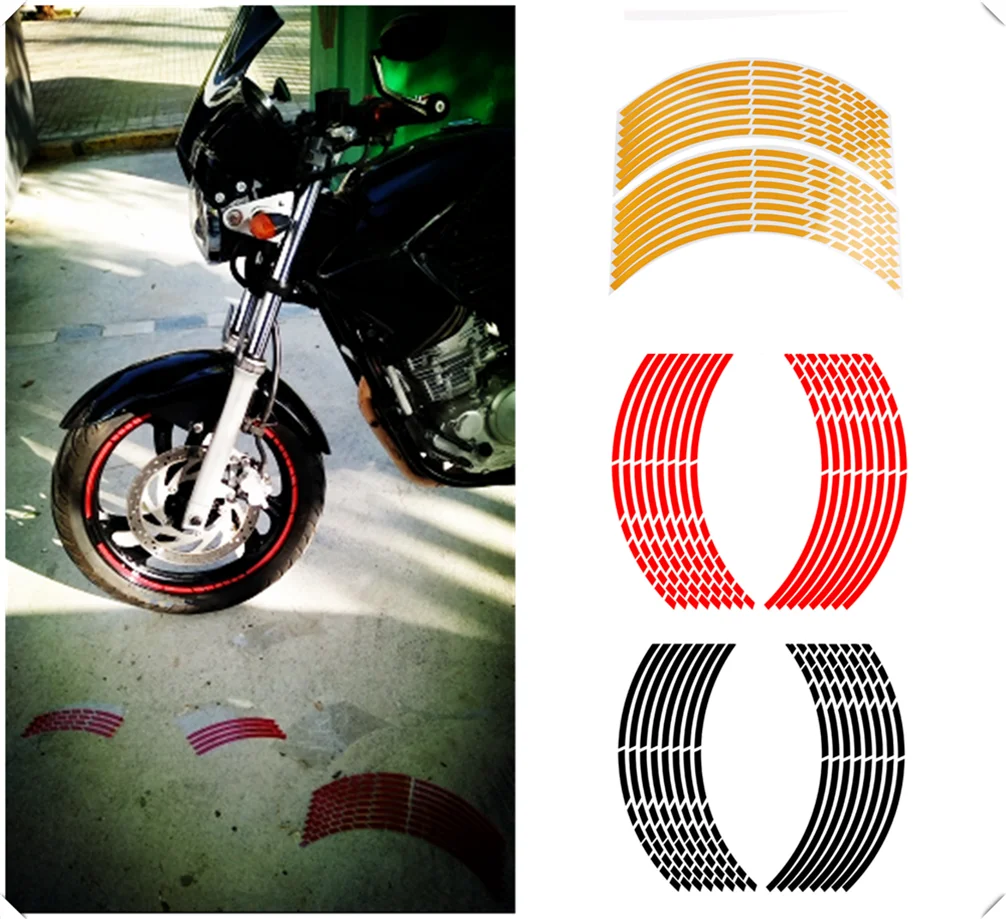 Универсальный Мотоцикл аксессуары ступицы колеса Светоотражающая наклейка для