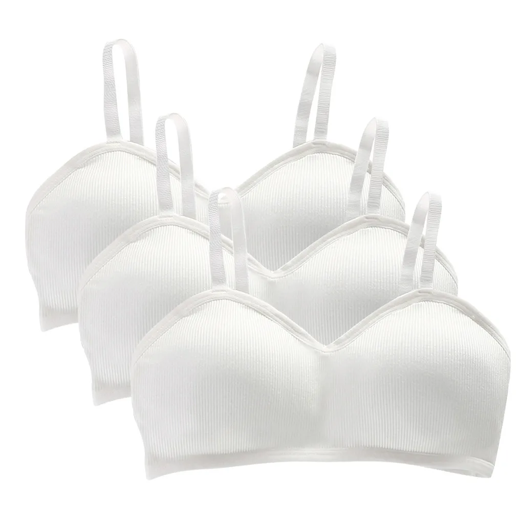 Женский спортивный бюстгальтер с лентами однотонный белый без косточек для