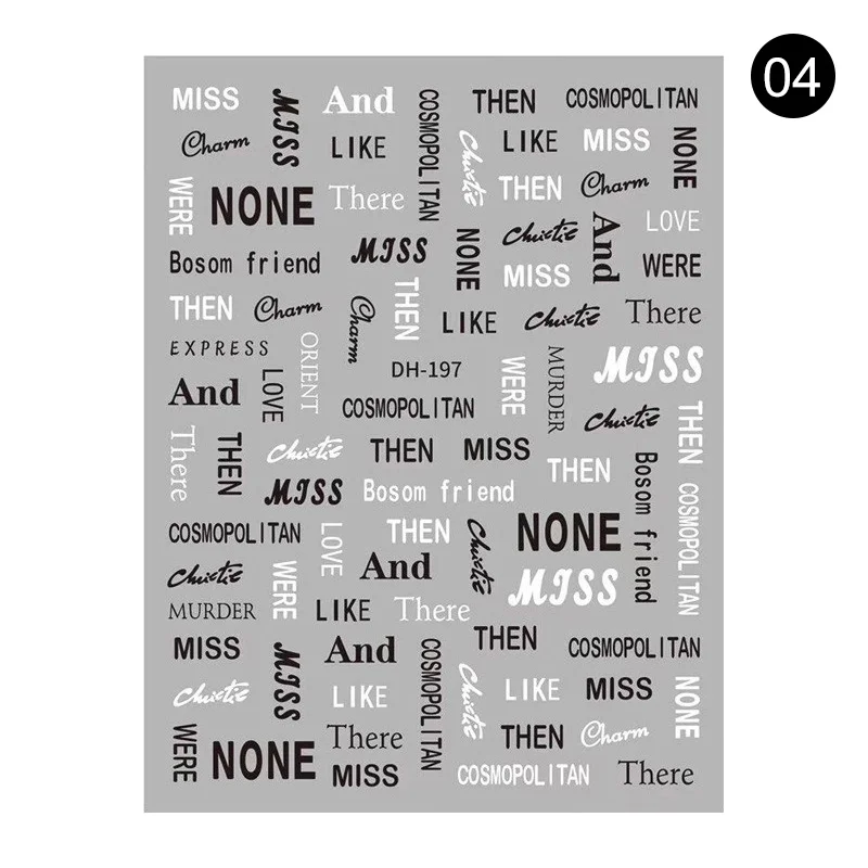 Series 2 - 04 1 Sheet 3D Nail Stickers Self-adhesive Stripe Shape Flowers Element Mixed Patterns Transfer Decals Nail Decoration for Nail Art - Color: Series 2 - 04