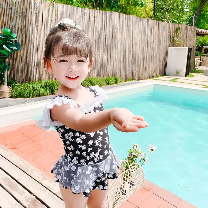 Новинка 2020 года Стильный детский купальник для женщин Милое цельнокроеное