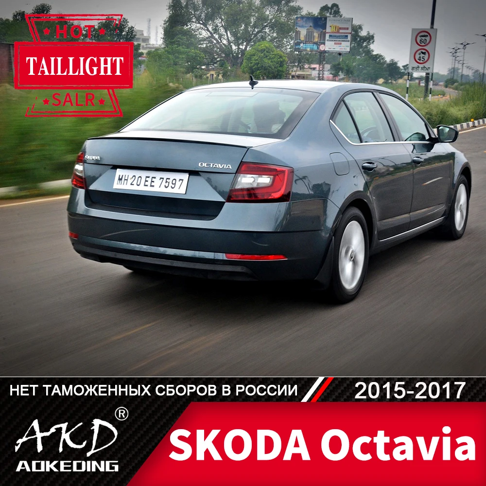 

For Car SKODA Octavia Tail Lamp 2015-2017 LED Fog Lights Day Running Light DRL Tuning Car Accessories Octavia Tail Lights