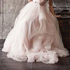 Пышные розовые Бальные платья из тюля с оборками, красивая Тюлевая юбка для свадебной фотографии, Женская юбка из тюля s с ленточным поясом, 2020
