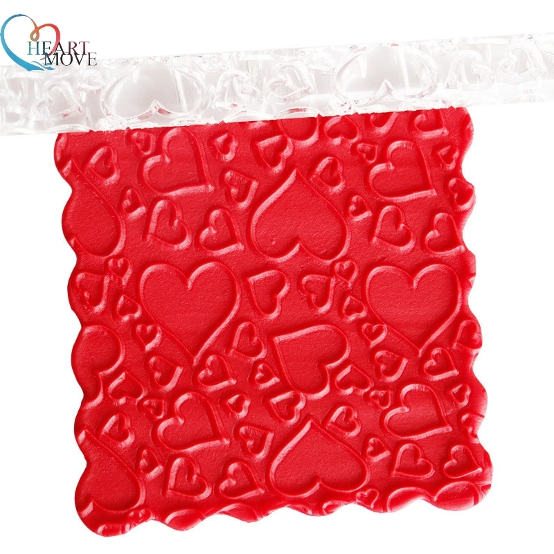 

Cute Love Heart Shape Embossing Rolling Pins Cake Decorating Tool Fondant Rolling Pins Cake Sugarcraft Embossing Cake Tool 9035