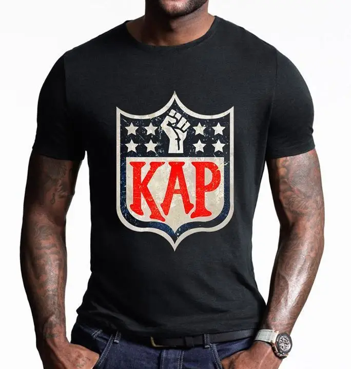 Colin Kaepernick футболка игрока в футбол я с KAP черная Хлопковая мужская принтом на