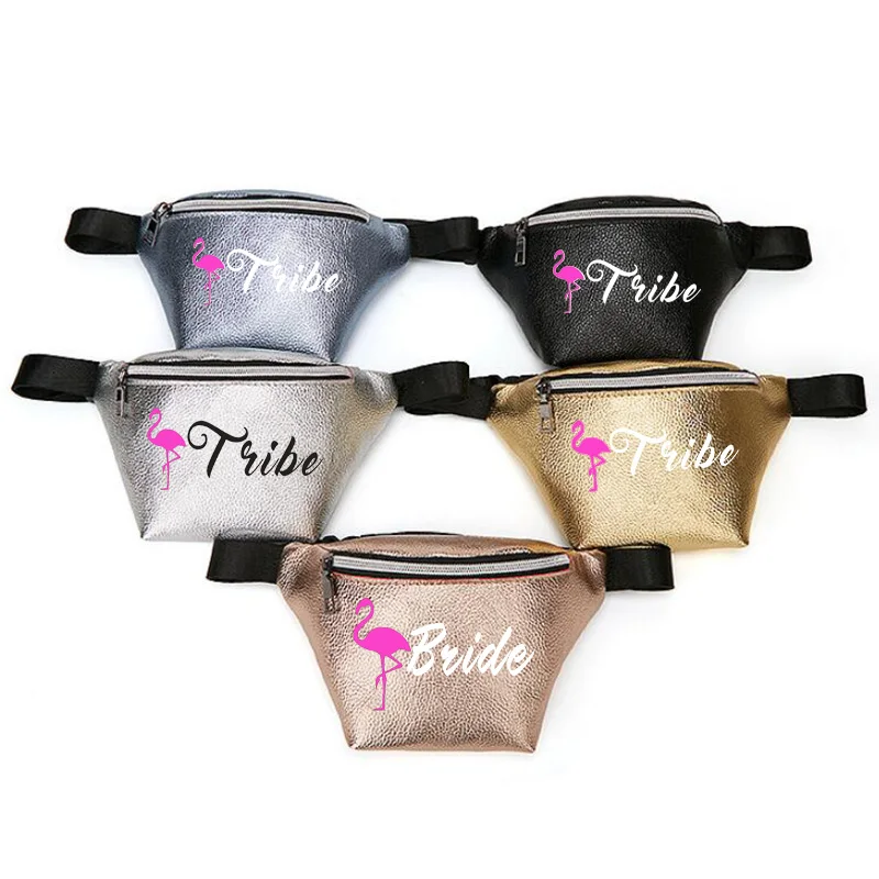 Забавная поясная сумка на заказ-Племя подружки невесты неоновая для девичника