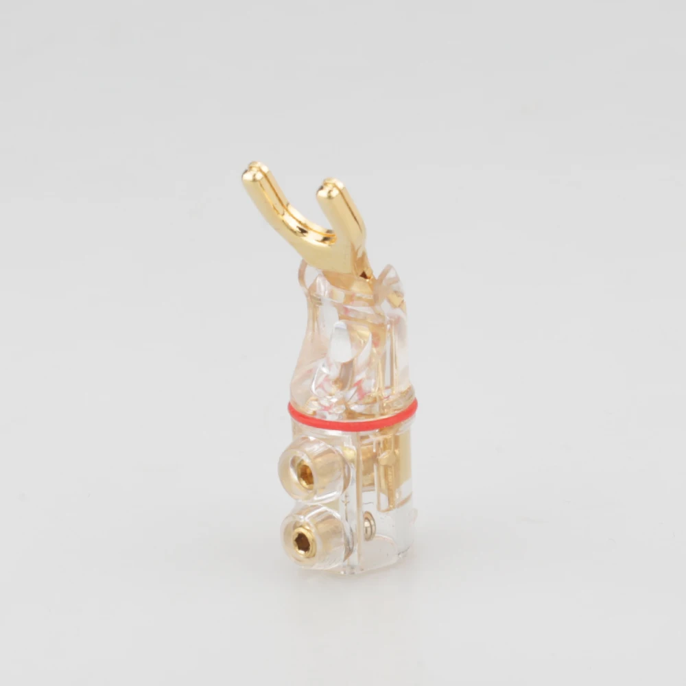 4Pcs SY1524 WBT Style Hifi Audio Y Spade Connector Plug Terminal Plug For Loudspeaker Cable