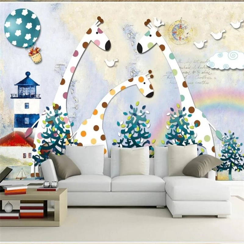 Индивидуальные большие фрески модное украшение для дома мультяшный лось фон