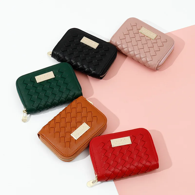 Новинка Модный женский кошелек индивидуальное плетение на молнии для монет