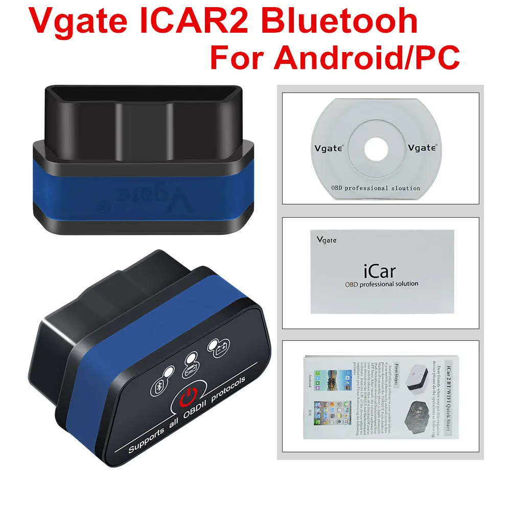 ICar2 ODB 2 ELM327 Bluetooth или Wifi OBD2 автоматический диагностический сканер для Android IOS OBD2 сканер EML 327 Wifi автодиагностика - Цвет: ICAR2 BT Blue