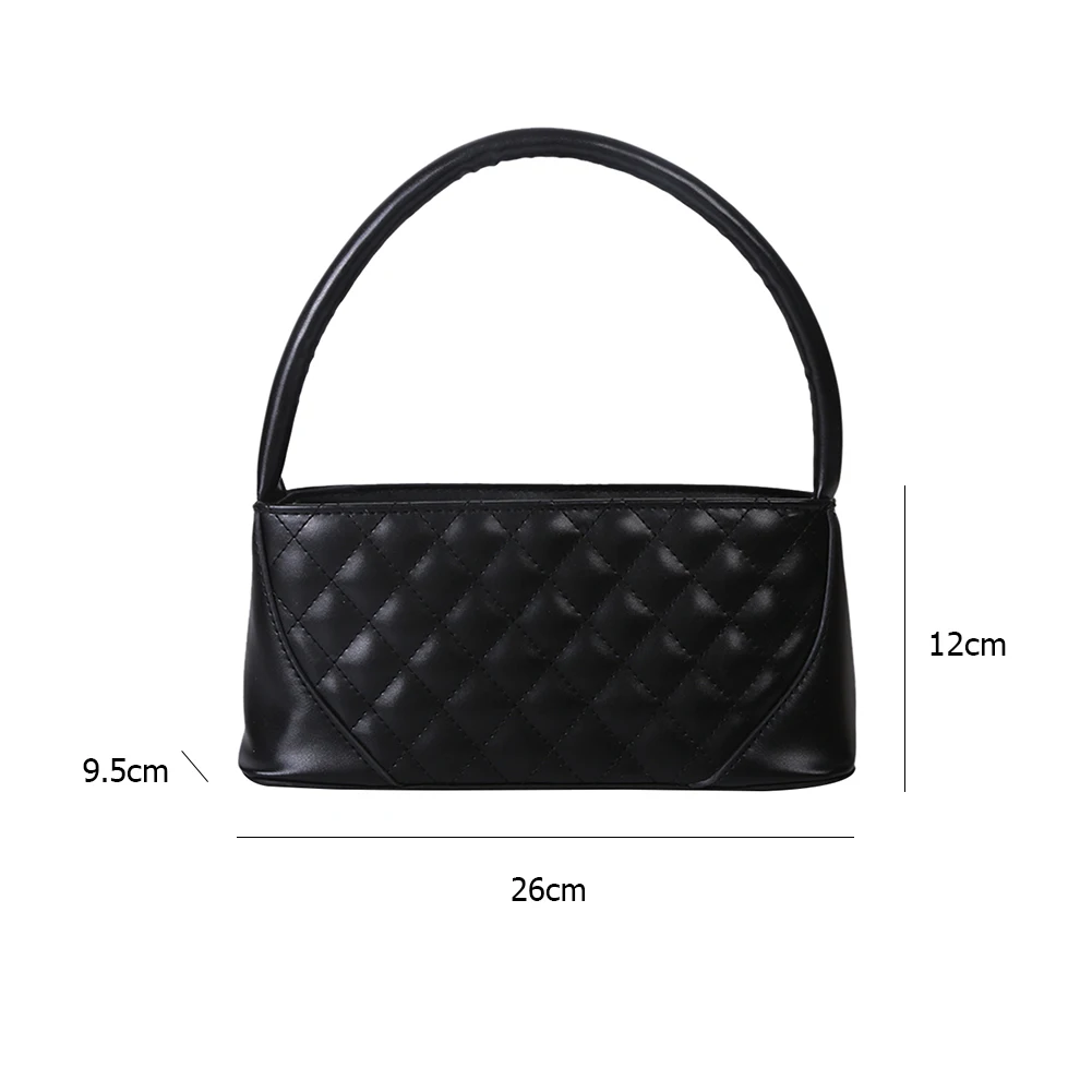 

Fashion Lattice Pattern Subaxillary Bag Solid Color Women Shoulder Underarm Bag Portable PU Leather Party Handbags Street Clutch