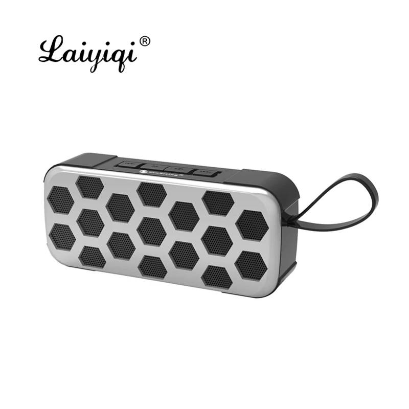 Laiyiqi Вафельная Ткань брызг bluetooth динамик BT FM радио бас parlante portátil caixa де сом альт