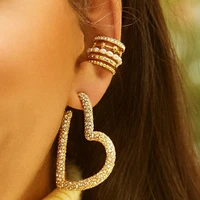 new fashion pearl ear cuff bohemia stackable c shaped rhinestone small earcuffs clip earrings for women wedding jewelry