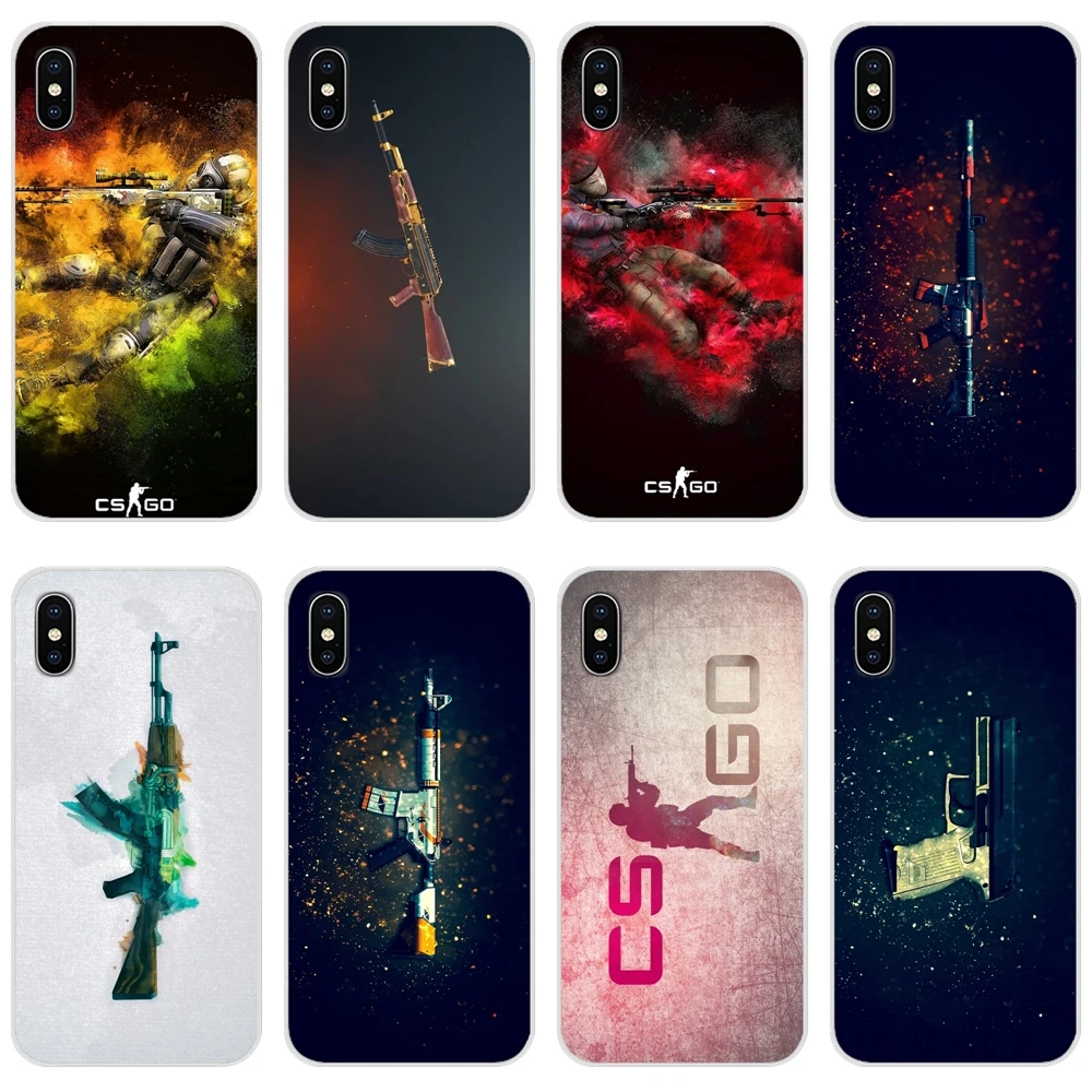 Для Apple iPhone X XR XS 11 12Pro MAX 4S 5S 5C SE 2020 6S 7 8 Plus ipod 5 6 cs go strike Пистолет Аксессуары для