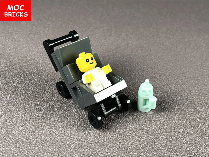 Распродажа кубики MOC DIY детская коляска с набором бутылок Cty668 строительные блоки