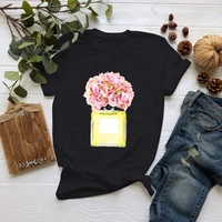 mumou tops kawaii flower perfume graphic t shirt women fashion harajuku aesthetic casual unisex funny tshirt 6 colors