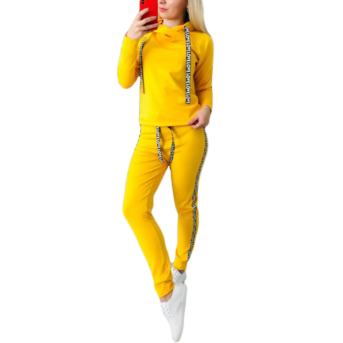 Осенний Женский комплект из двух предметов одежда для фитнеса отдыха спортивная