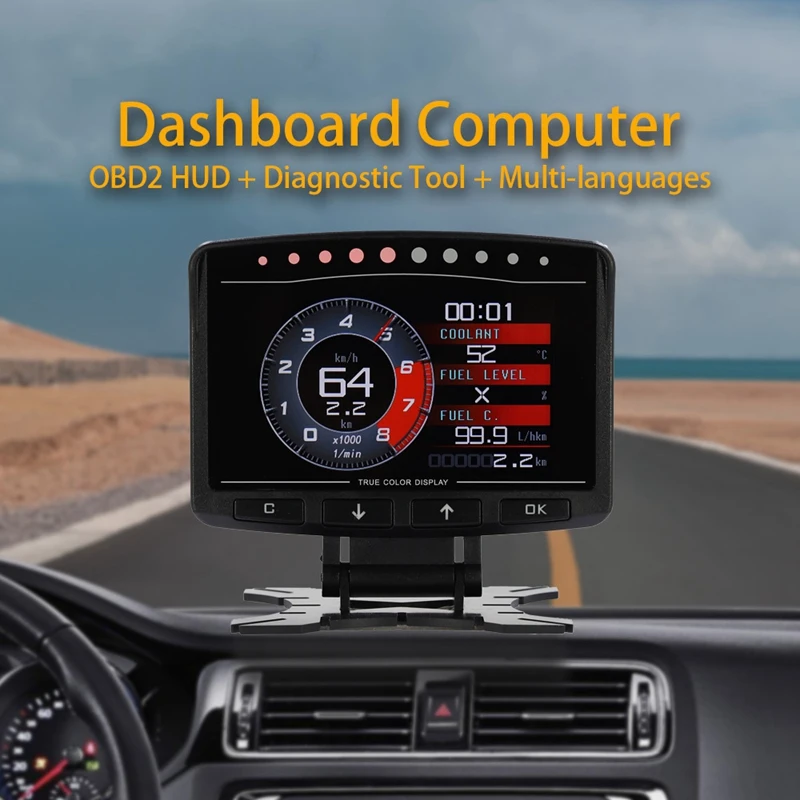 

X50 Pro Car OBD2 HUD манометр Многофункциональный цифровой приборной панели компьютера Авто дисплей охлаждающей жидкости температура масла Turbo Boost