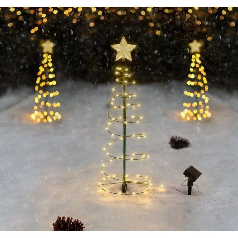 

Christmas Tree Garden Decorative Lights Stars LED Solar Ground Light Outdoor Solar Energy Lamp Mosquito Coil Shape Sun Lamps 1pc