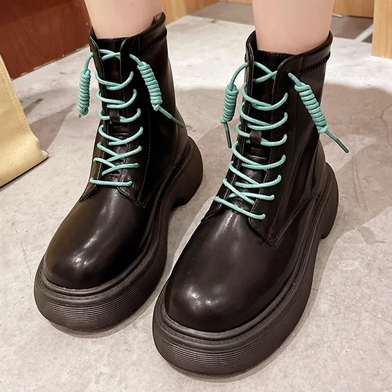 

Женская обувь 2021 женские ботильоны из искусственной кожи женские ботинки обувь женские повседневные ботинки на толстой подошве мотоциклет...