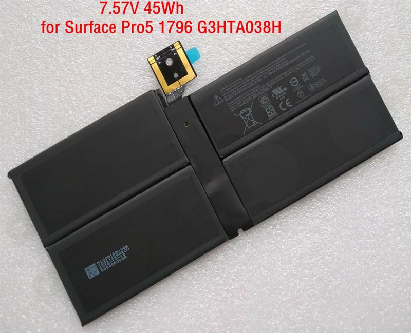 

7,57 в 45 Вт/ч подлинный DYNM02 G3HTA038H Аккумулятор для планшета для Microsoft Surface Pro 5 модель 1796 2017