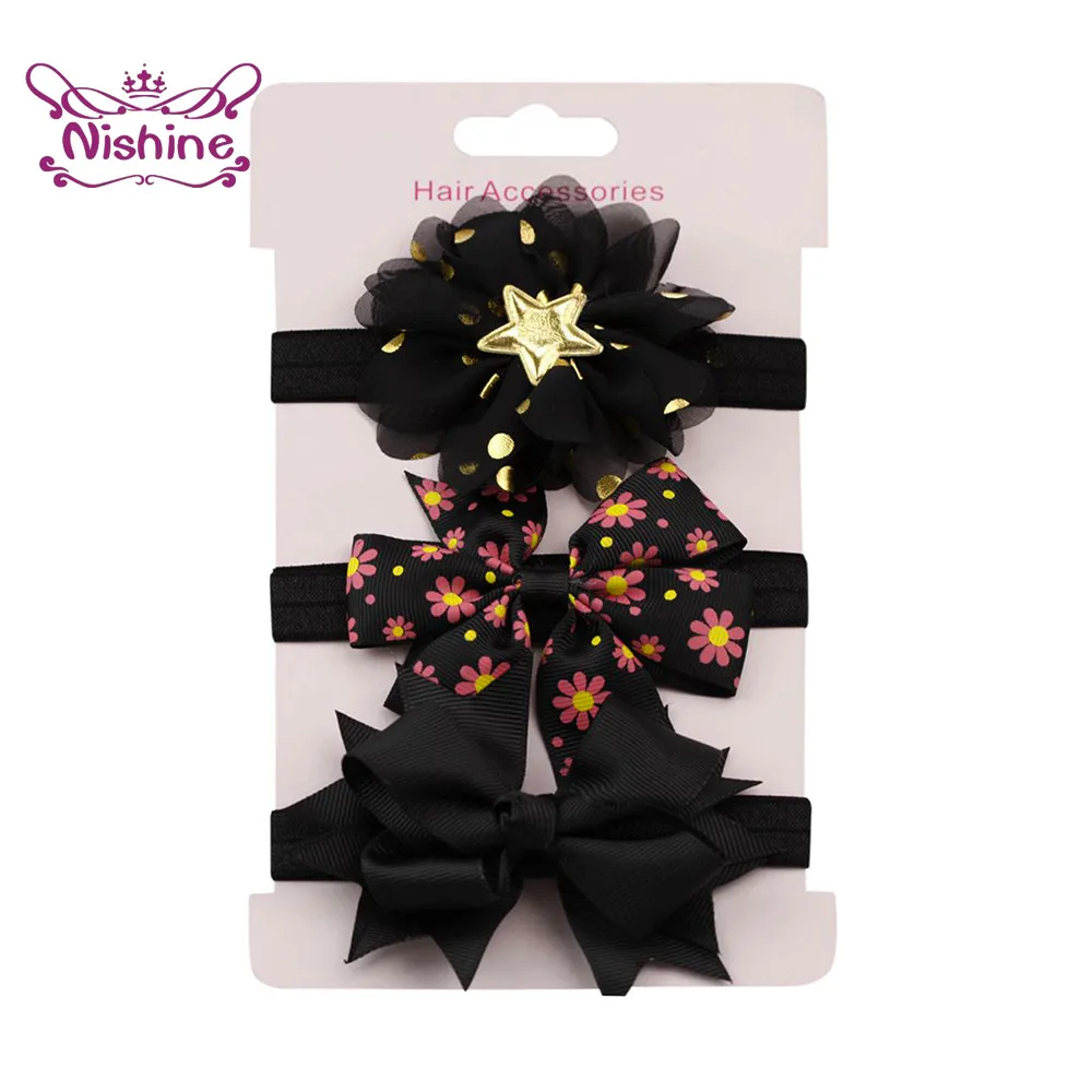 Детские аксессуары для волос Nishine 3 шт./лот эластичная повязка на голову с