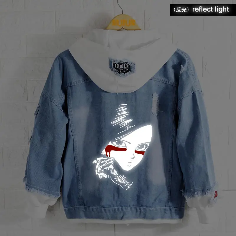 

Новая весенняя Толстовка Alita с изображением ангела, аниме пальто, мужская и женская модная джинсовая куртка