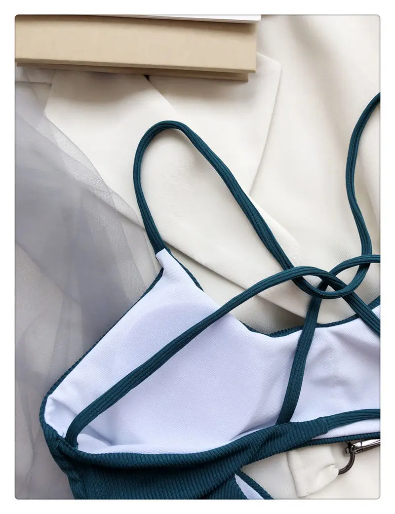 

2021 Summer New Sexy Two Piece Women Print Bikini Swimsuit Swimwear Bandeau Bra Beach