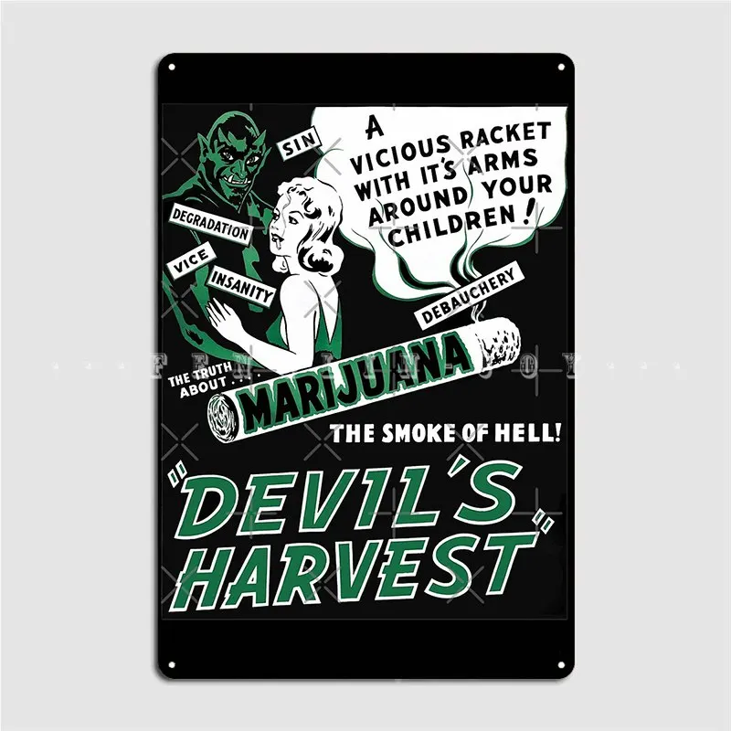 Devils Harvest Metal Plaque Poster Pub Wall Plaques Retro Tin Sign |