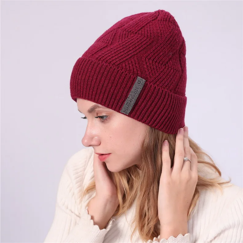 NUZADA брендовые зимние вязанные шапочки Skullies шапочки шапки s мужские женские шерстяные плюс бархатные со стразами шапка с наушниками уличные лыжные теплые шапки